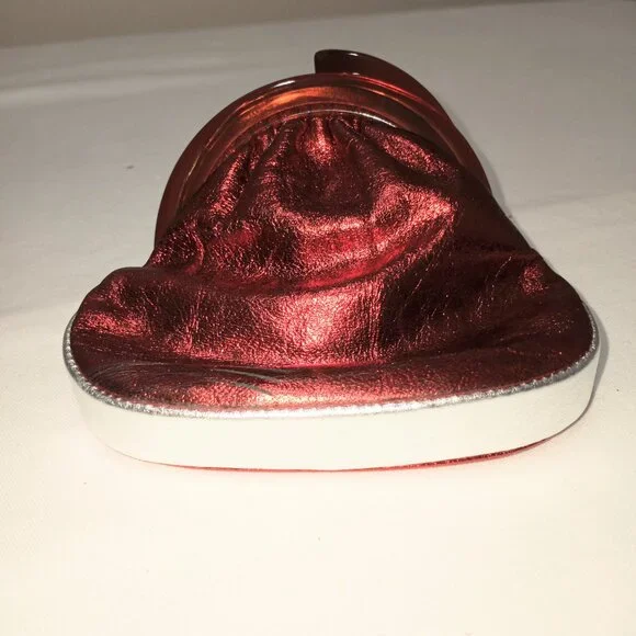 NARIVA VINTAGE RED/SILVER CLUTCH COIN PURSE BRITISH BRAND WOMEN OS - Picture 4 of 9